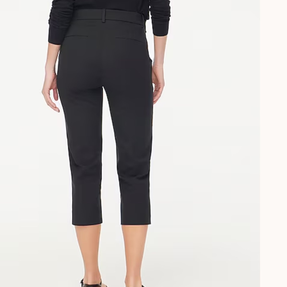 J. Crew Classic Black Slim Straight Capri pants NWT size 6 belt loops NO Pockets